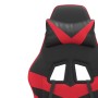 Silla gaming giratoria y reposapiés cuero sintético negro rojo en Sillas gaming | Comprar online en Foru.es