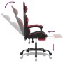 Silla gaming giratoria y reposapiés cuero sintético negro rojo en Sillas gaming | Comprar online en Foru.es