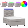 Cama box spring con colchón tela y LED gris claro 120x200 cm de vidaXL, Camas y somieres - Ref: Foro24-3135101, Precio: 417,0...