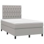 Cama box spring con colchón tela y LED gris claro 120x200 cm de vidaXL, Camas y somieres - Ref: Foro24-3135101, Precio: 417,0...