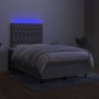 Cama box spring con colchón tela y LED gris claro 120x200 cm de vidaXL, Camas y somieres - Ref: Foro24-3135101, Precio: 417,0...