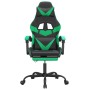 Silla gaming giratoria y reposapiés cuero sintético negro verde en Sillas gaming | Comprar online en Foru.es