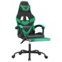 Silla gaming giratoria y reposapiés cuero sintético negro verde en Sillas gaming | Comprar online en Foru.es