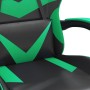 Silla gaming giratoria y reposapiés cuero sintético negro verde en Sillas gaming | Comprar online en Foru.es