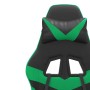 Silla gaming giratoria y reposapiés cuero sintético negro verde en Sillas gaming | Comprar online en Foru.es