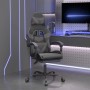 Silla gaming giratoria y reposapiés cuero sintético negro gris en Sillas gaming | Comprar online en Foru.es