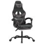 Silla gaming giratoria y reposapiés cuero sintético negro gris en Sillas gaming | Comprar online en Foru.es