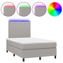 Cama box spring con colchón tela y LED gris claro 120x200 cm de vidaXL, Camas y somieres - Ref: Foro24-3134701, Precio: 413,6...