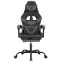 Silla gaming giratoria y reposapiés cuero sintético negro gris en Sillas gaming | Comprar online en Foru.es