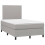 Cama box spring con colchón tela y LED gris claro 120x200 cm de vidaXL, Camas y somieres - Ref: Foro24-3134701, Precio: 413,6...