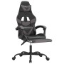 Silla gaming giratoria y reposapiés cuero sintético negro gris en Sillas gaming | Comprar online en Foru.es