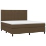 Cama box spring colchón luces LED tela marrón oscuro 180x200cm de vidaXL, Camas y somieres - Ref: Foro24-3134896, Precio: 620...