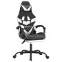 Silla gaming giratoria reposapiés cuero sintético negro blanco en Sillas gaming | Comprar online en Foru.es