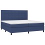 Cama box spring colchón y luces LED tela azul 200x200 cm de vidaXL, Camas y somieres - Ref: Foro24-3134907, Precio: 689,22 €,...