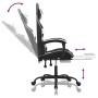 Silla gaming giratoria reposapiés cuero sintético negro blanco en Sillas gaming | Comprar online en Foru.es