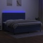 Cama box spring colchón y luces LED tela azul 200x200 cm de vidaXL, Camas y somieres - Ref: Foro24-3134907, Precio: 689,22 €,...