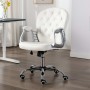 Silla de oficina giratoria de cuero sintético blanco de vidaXL, Sillas de oficina - Ref: Foro24-289362, Precio: 129,47 €, Des...