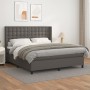 Cama box spring con colchón cuero sintético gris 180x200 cm de vidaXL, Camas y somieres - Ref: Foro24-3132517, Precio: 658,37...