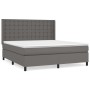 Cama box spring con colchón cuero sintético gris 180x200 cm de vidaXL, Camas y somieres - Ref: Foro24-3132517, Precio: 658,37...