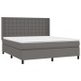 Cama box spring con colchón cuero sintético gris 180x200 cm de vidaXL, Camas y somieres - Ref: Foro24-3132517, Precio: 658,37...