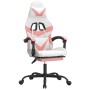 Silla gaming giratoria y reposapiés cuero sintético blanco rosa en Sillas gaming | Comprar online en Foru.es