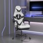 Silla gaming giratoria reposapiés cuero sintético blanco negro en Sillas gaming | Comprar online en Foru.es