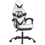 Silla gaming giratoria reposapiés cuero sintético blanco negro en Sillas gaming | Comprar online en Foru.es