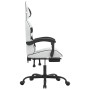Silla gaming giratoria reposapiés cuero sintético blanco negro en Sillas gaming | Comprar online en Foru.es