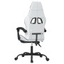 Silla gaming giratoria reposapiés cuero sintético blanco negro en Sillas gaming | Comprar online en Foru.es