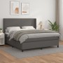 Cama box spring con colchón cuero sintético gris 180x200 cm de vidaXL, Camas y somieres - Ref: Foro24-3132397, Precio: 635,86...