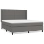 Cama box spring con colchón cuero sintético gris 180x200 cm de vidaXL, Camas y somieres - Ref: Foro24-3132397, Precio: 635,86...