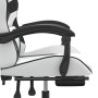 Silla gaming giratoria reposapiés cuero sintético blanco negro en Sillas gaming | Comprar online en Foru.es
