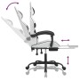 Silla gaming giratoria reposapiés cuero sintético blanco negro en Sillas gaming | Comprar online en Foru.es