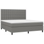 Cama box spring colchón y luces LED tela gris oscuro 180x200 cm de vidaXL, Camas y somieres - Ref: Foro24-3135214, Precio: 66...