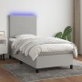 Cama box spring colchón y luces LED tela gris claro 80x200 cm de vidaXL, Camas y somieres - Ref: Foro24-3134669, Precio: 305,...