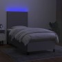 Cama box spring colchón y luces LED tela gris claro 80x200 cm de vidaXL, Camas y somieres - Ref: Foro24-3134669, Precio: 305,...