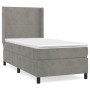Cama box spring con colchón terciopelo gris claro 100x200 cm de vidaXL, Camas y somieres - Ref: Foro24-3132543, Precio: 319,2...