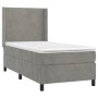 Cama box spring con colchón terciopelo gris claro 100x200 cm de vidaXL, Camas y somieres - Ref: Foro24-3132543, Precio: 319,2...
