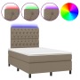 Cama box spring con colchón y LED tela gris taupe 120x200 cm de vidaXL, Camas y somieres - Ref: Foro24-3135105, Precio: 430,4...