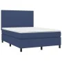 Cama box spring colchón y luces LED tela azul 140x200 cm de vidaXL, Camas y somieres - Ref: Foro24-3134723, Precio: 499,26 €,...
