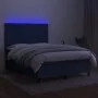 Cama box spring colchón y luces LED tela azul 140x200 cm de vidaXL, Camas y somieres - Ref: Foro24-3134723, Precio: 499,26 €,...