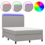 Cama box spring colchón y luces LED tela gris claro 140x190 cm de vidaXL, Camas y somieres - Ref: Foro24-3134709, Precio: 510...