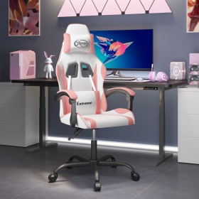 Silla gaming giratoria cuero sintético blanco y rosa en Sillas gaming | Comprar online en Foru.es