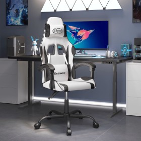 Silla gaming giratoria cuero sintético blanco y negro en Sillas gaming | Comprar online en Foru.es