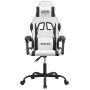 Silla gaming giratoria cuero sintético blanco y negro en Sillas gaming | Comprar online en Foru.es