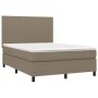 Cama box spring colchón y luces LED tela gris taupe 140x200 cm de vidaXL, Camas y somieres - Ref: Foro24-3134721, Precio: 543...