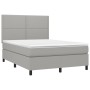 Cama box spring colchón y luces LED tela gris claro 140x190 cm de vidaXL, Camas y somieres - Ref: Foro24-3134789, Precio: 488...
