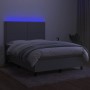 Cama box spring colchón y luces LED tela gris claro 140x190 cm de vidaXL, Camas y somieres - Ref: Foro24-3134789, Precio: 488...