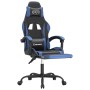 Silla gaming giratoria y reposapiés cuero sintético negro azul en Sillas gaming | Comprar online en Foru.es