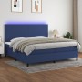 Cama box spring colchón y luces LED tela azul 200x200 cm de vidaXL, Camas y somieres - Ref: Foro24-3134747, Precio: 650,22 €,...